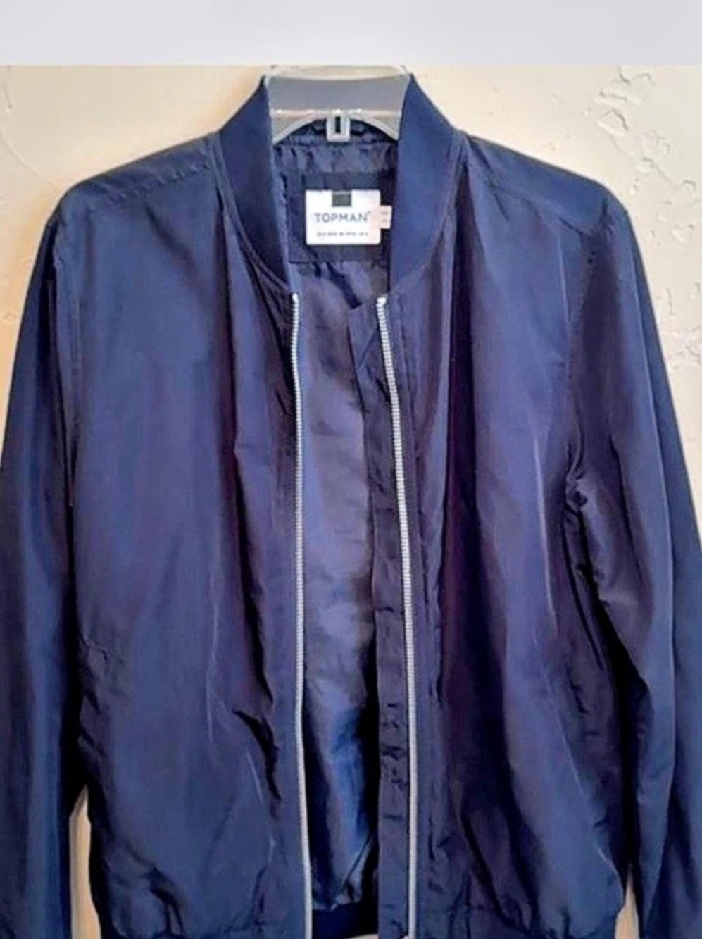 Topman Lightweight Bomber Jacket in Navy